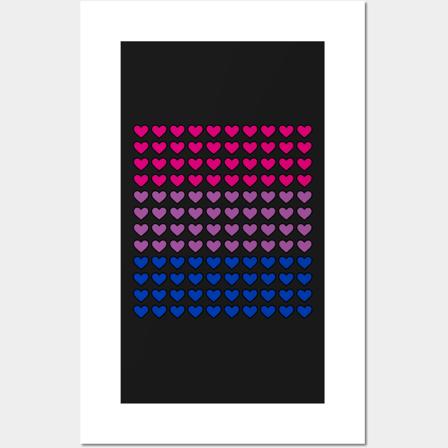 heart pattern - bisexual Wall Art by Tallulah-Malibu